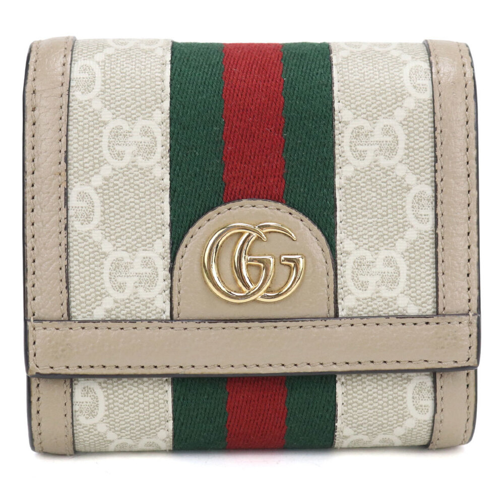 GUCCI Bi-fold Wallet 598662 Medium Ophidia Women's Beige